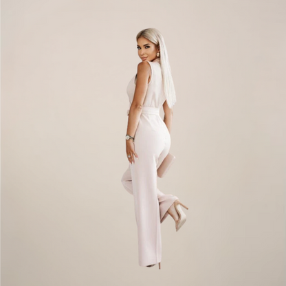 Women's Elegant Wrap Wide-Leg Jumpsuit For Formal Events