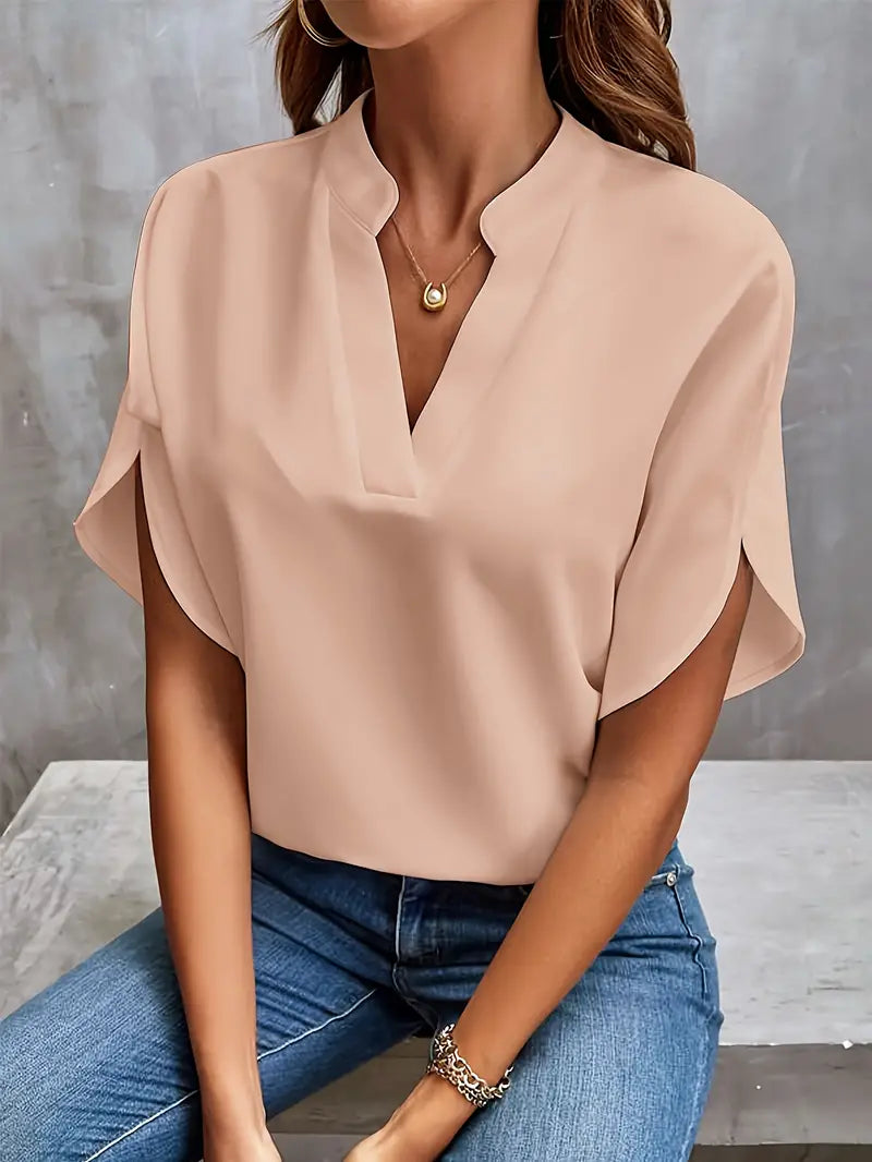 Womens Lightweight Relaxed Blouse Spring Top With Flowing Fit