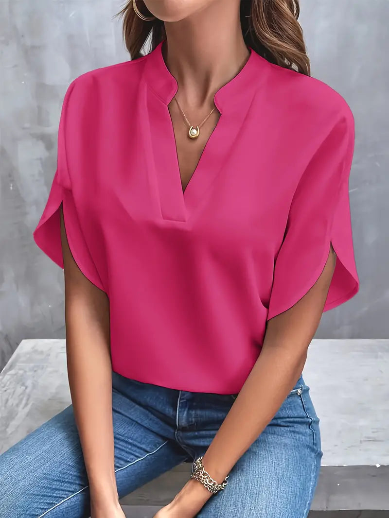 Womens Lightweight Relaxed Blouse Spring Top With Flowing Fit