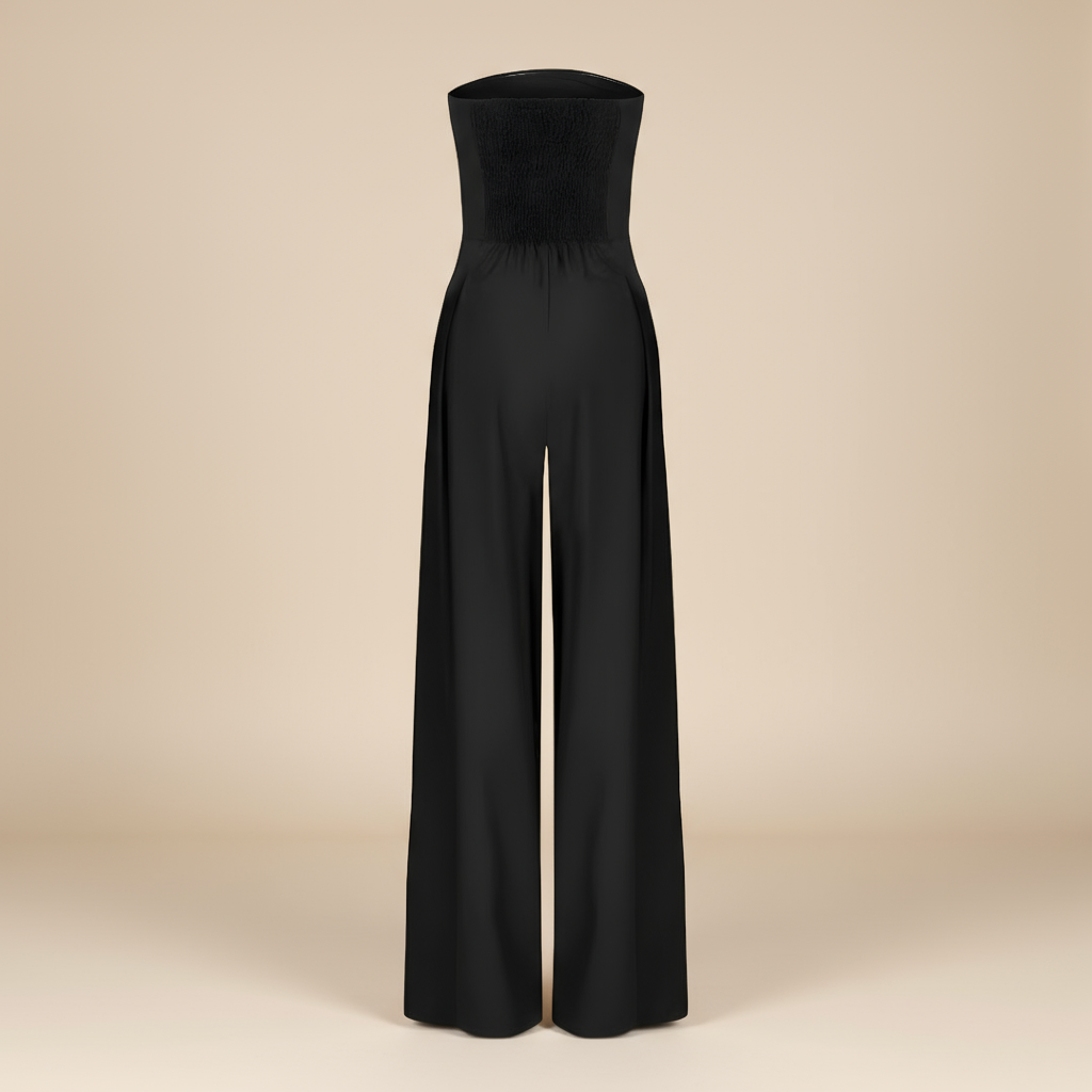 Strapless Jumpsuit With Wide Leg Silhouette And Structured Bodice