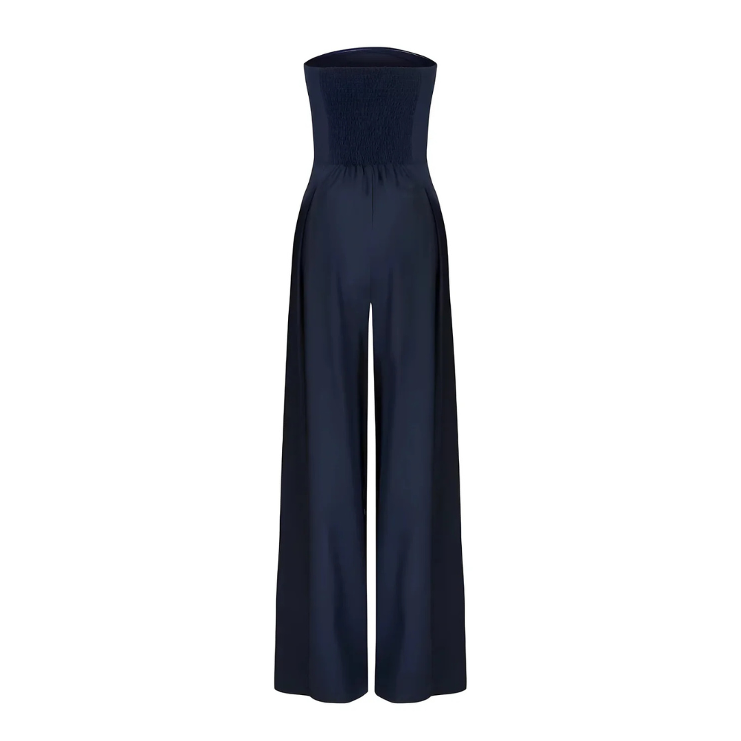 Women Strapless Jumpsuit With Waist Sculpting Corset For Elegant Slim Fit