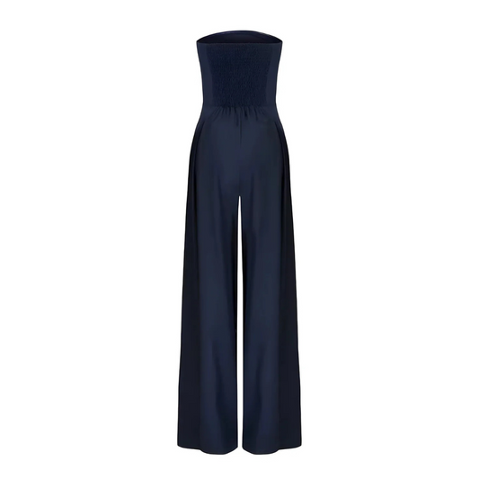 Women Strapless Jumpsuit With Waist Sculpting Corset For Elegant Slim Fit