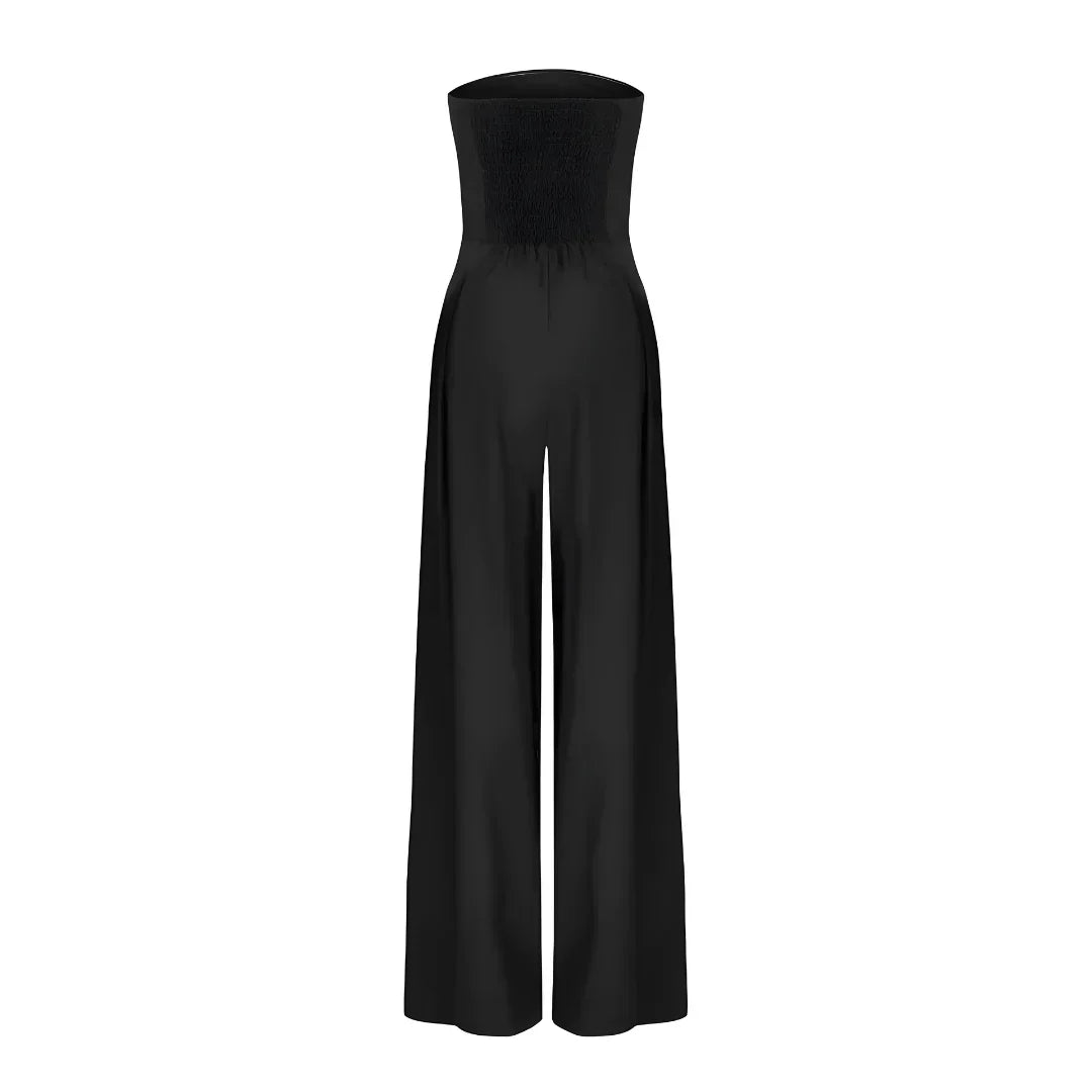 Women Strapless Jumpsuit With Waist Sculpting Corset For Elegant Slim Fit