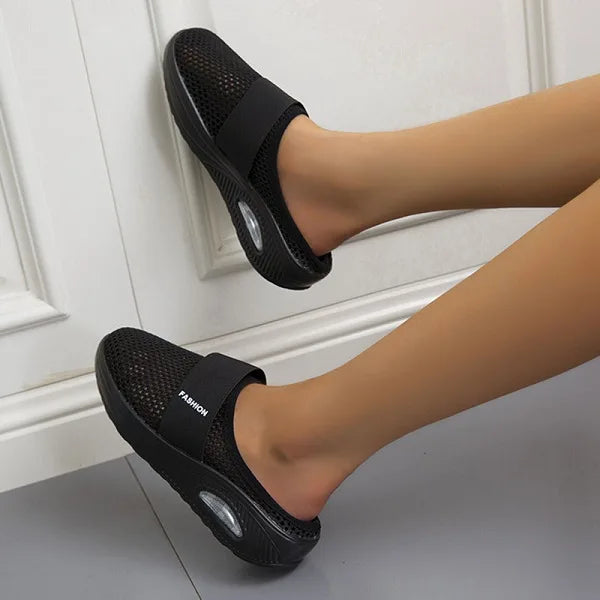 Sneakers da donna senza schienale con tomaia a maglia leggera per tutti i giorni