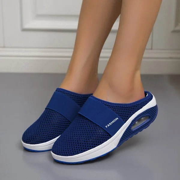 Sneakers da donna senza schienale con tomaia a maglia leggera per tutti i giorni
