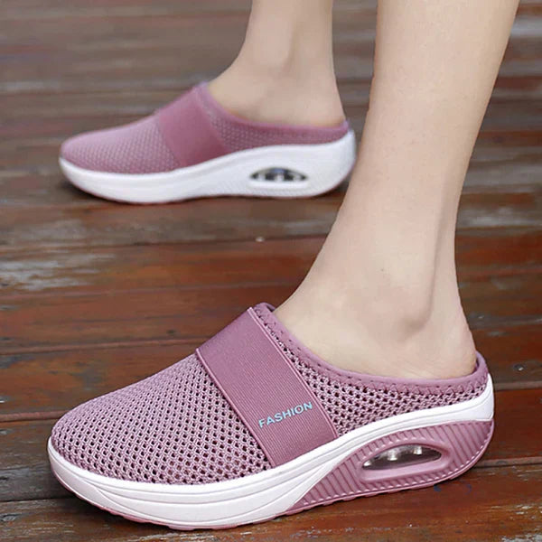 Sneakers da donna senza schienale con tomaia a maglia leggera per tutti i giorni