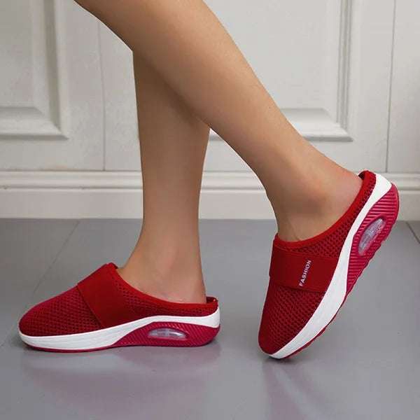 Sneakers da donna senza schienale con tomaia a maglia leggera per tutti i giorni