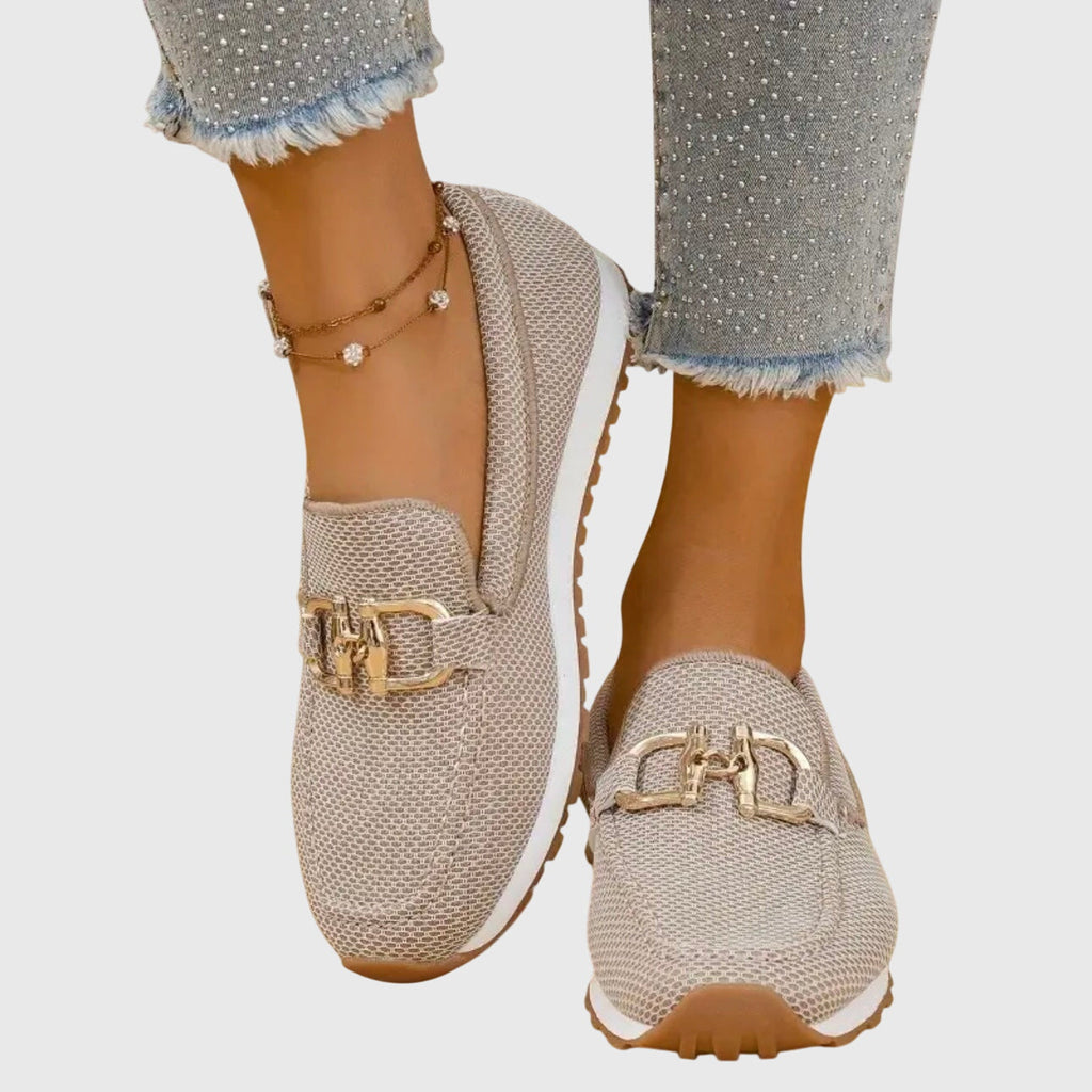 Women's Slip-On with Gum Sole Trainer Loafers - Breathable Mesh Sleek