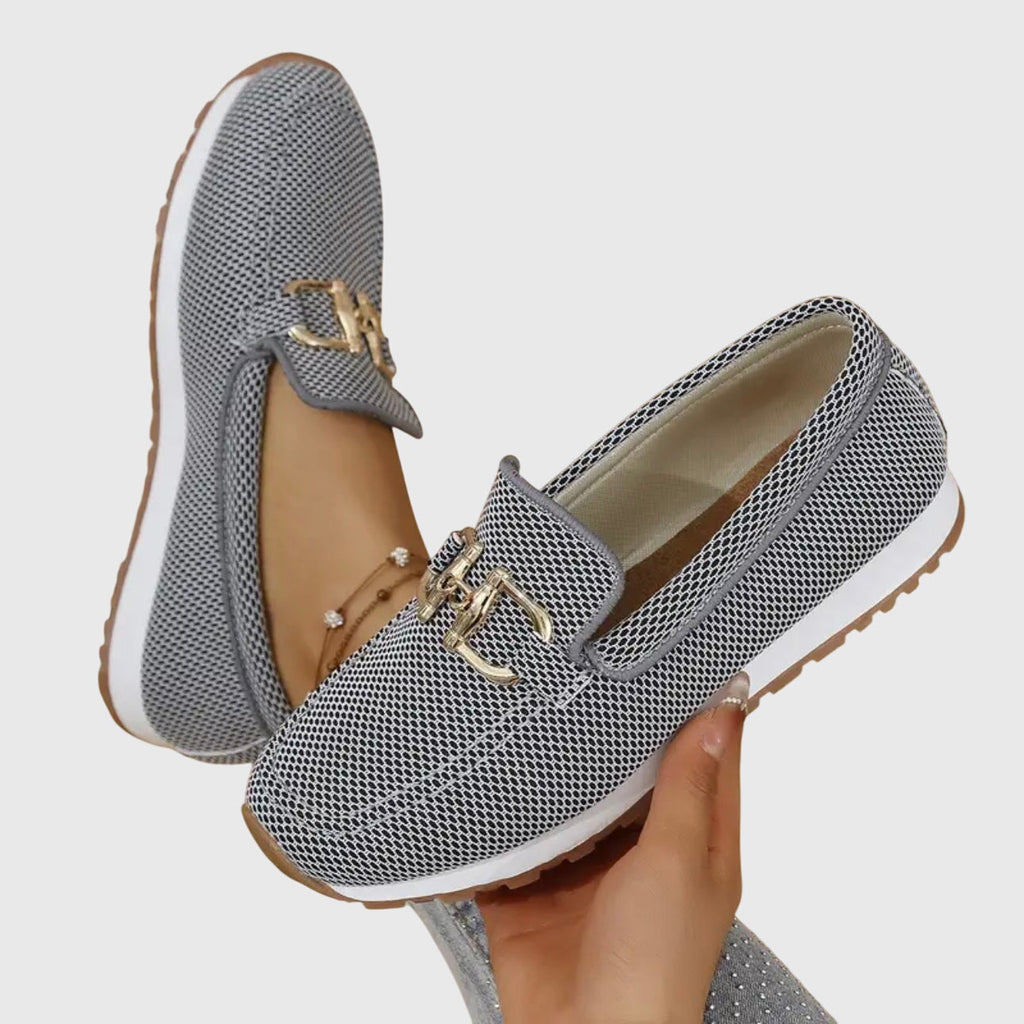 Women's Slip-On with Gum Sole Trainer Loafers - Breathable Mesh Sleek