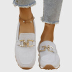 Women's Slip-On with Gum Sole Trainer Loafers - Breathable Mesh Sleek