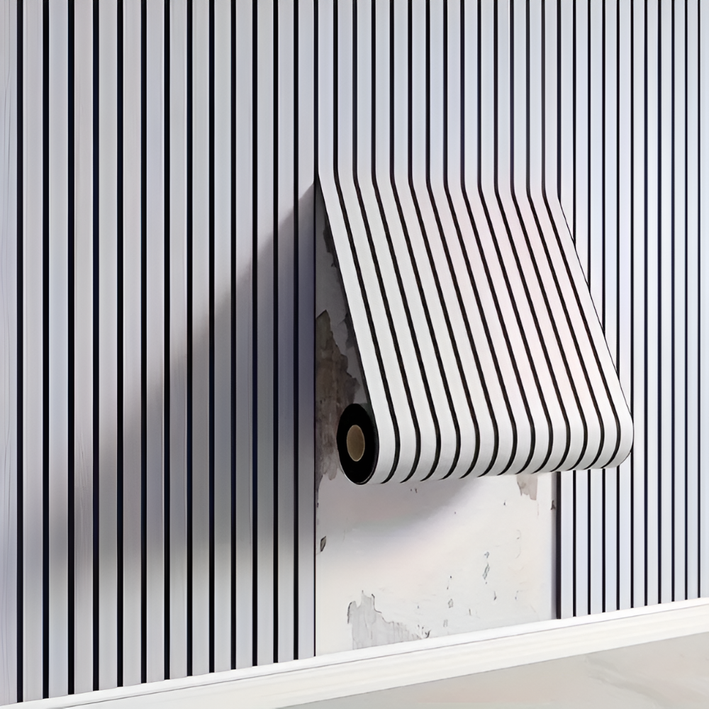 Self Adhesive 3D Wood Wall Panels for Modern Interiors White L 300cm x W 40cm NALANI