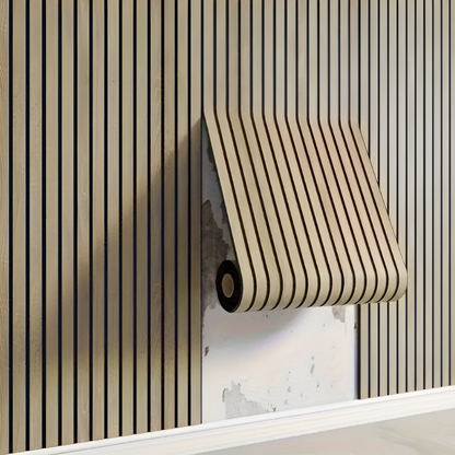 Self Adhesive 3D Wood Wall Panels for Modern Interiors Khaki L 300cm x W 40cm NALANI