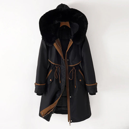 Women's cozy lined parka with hood