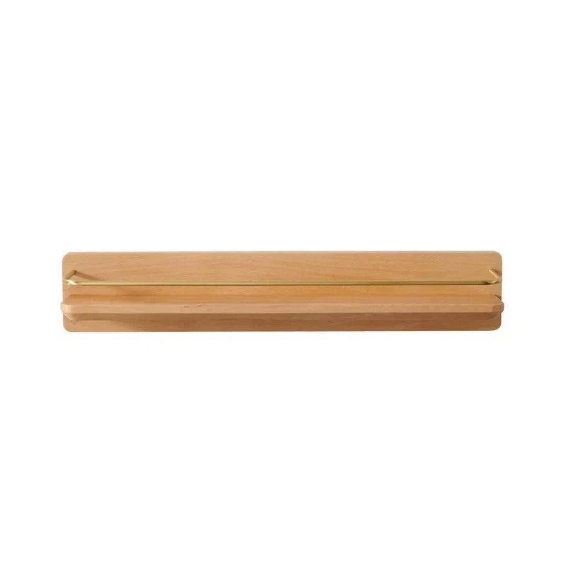 Bamboo Wall Mounted Coat Rack Shelf For Bathroom Entryway Brown A 45cm NALANI