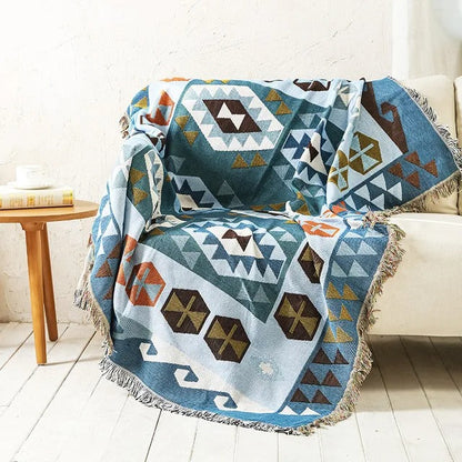Vibrant Throw Blanket Collection with Braided Fringe Ends 4 NaLani
