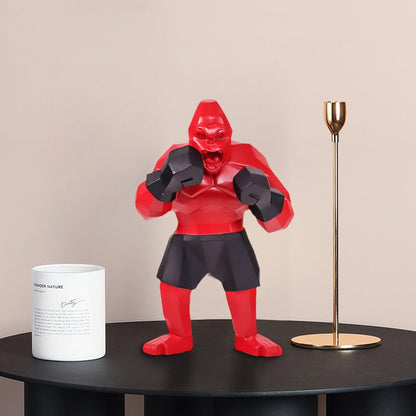 Geometric Gorilla Boxer Sculpture Unique Home Decor Accent Piece NaLani