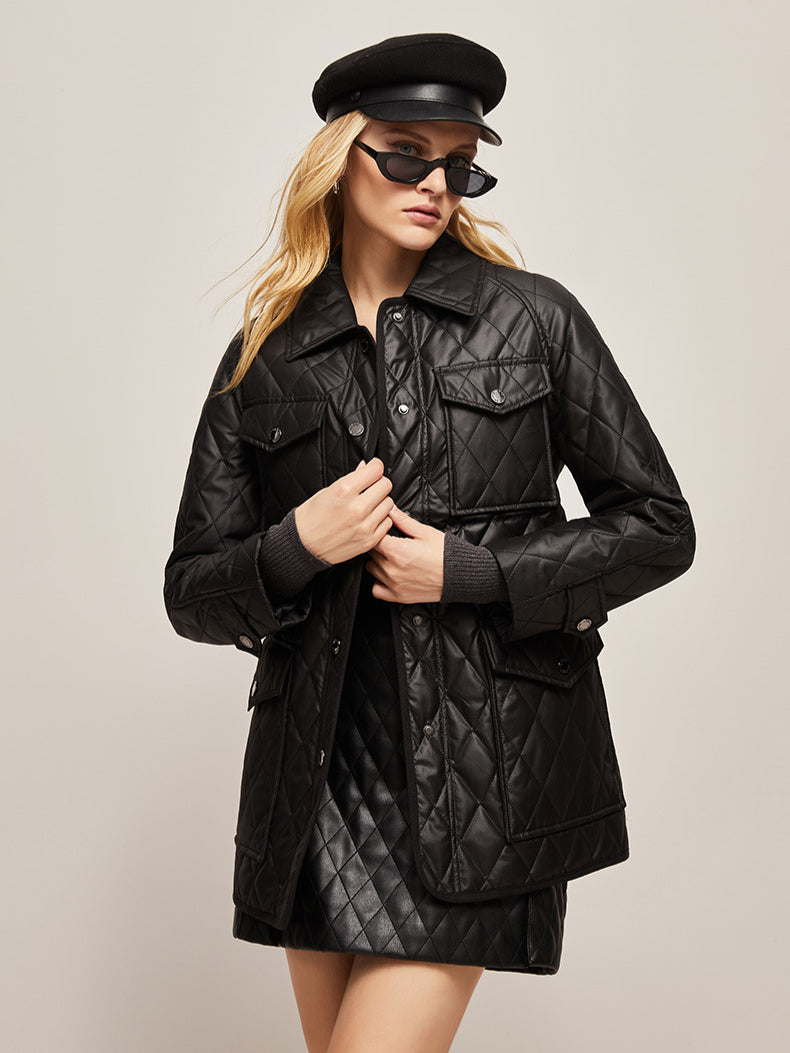 Stylish Insulated Autumn Jacket With Fashion Accents Black NALANI