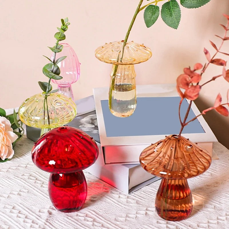 Mushroom Glass Vase Set For Single Flower Arrangements NALANI