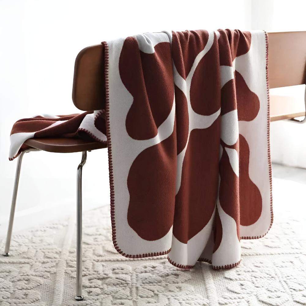 Abstract Pattern Acrylic Blanket for Cozy and Stylish Home Decor Brick Red NALANI