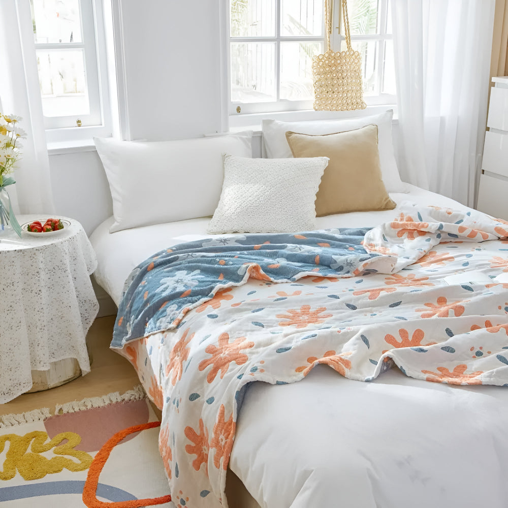 Abstract Sunny Reversible Blanket for Cozy Year-Round Comfort NALANI