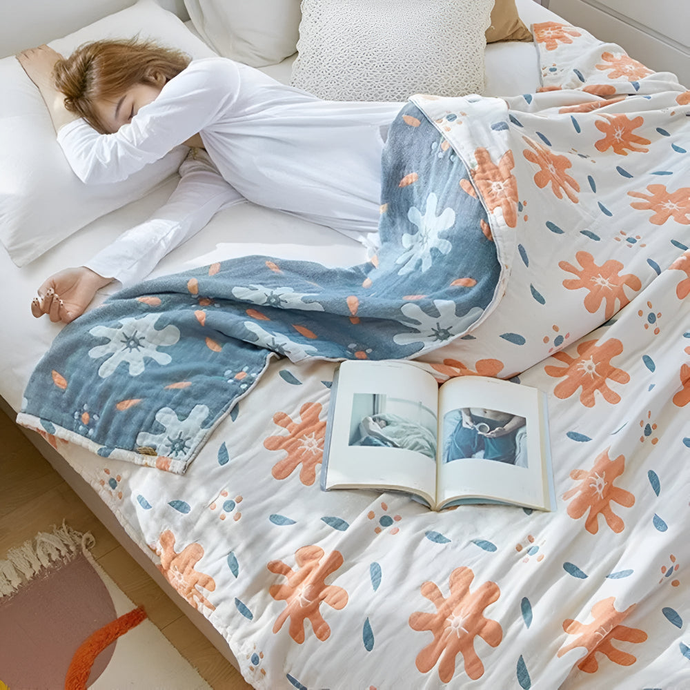 Abstract Sunny Reversible Blanket for Cozy Year-Round Comfort NALANI