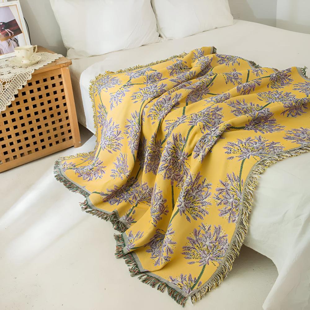 Agapanthus Tassel Blanket for Cozy Decor and Versatile Use NALANI