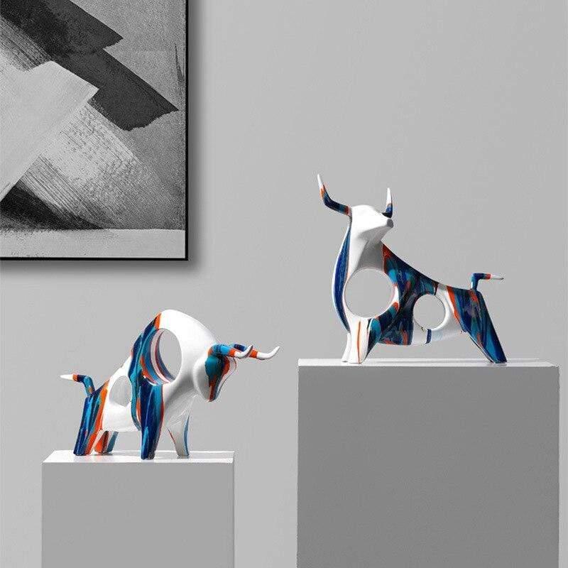 Anchor Bull Sculpture Decorative Resin Art for Modern Home Decor NALANI