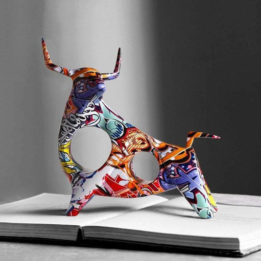 Resin Angus Sculpture in Two Sizes for Elegant Home Decor Granite Calm NALANI