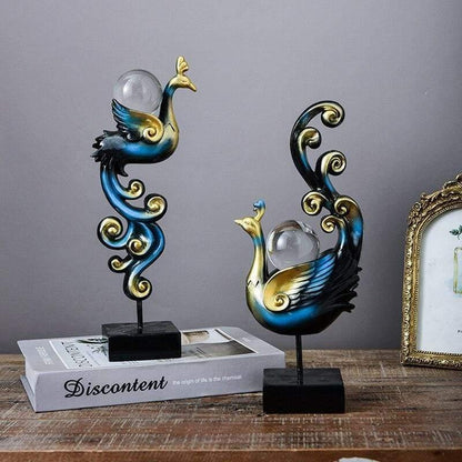 Unique Peacock Sculpture for Creative Home Decor and Elegant Spaces NALANI