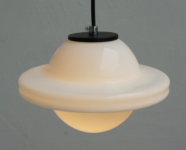 ArtCreativ | Art Deco Milk Glass Pendant Light for Vintage Interior Charm NALANI