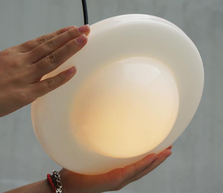 ArtCreativ | Art Deco Milk Glass Pendant Light for Vintage Interior Charm NALANI