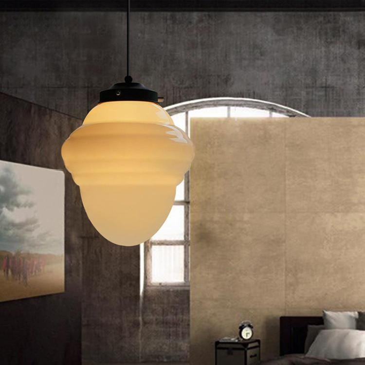 ArtCreativ | Art Deco Milk Glass Pendant Light for Vintage Interior Charm NALANI