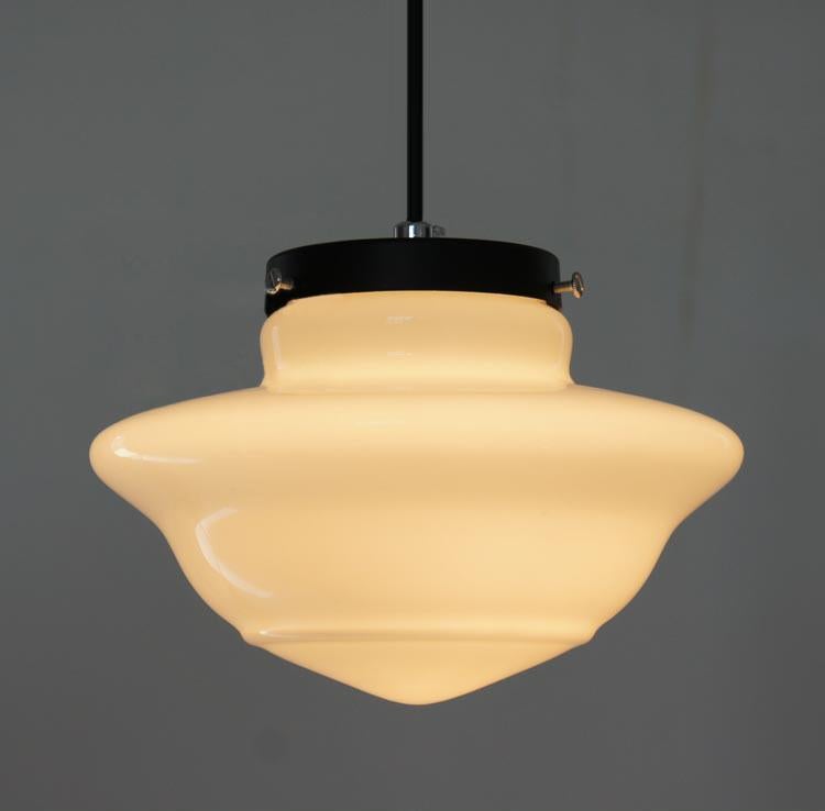 ArtCreativ | Art Deco Milk Glass Pendant Light for Vintage Interior Charm NALANI