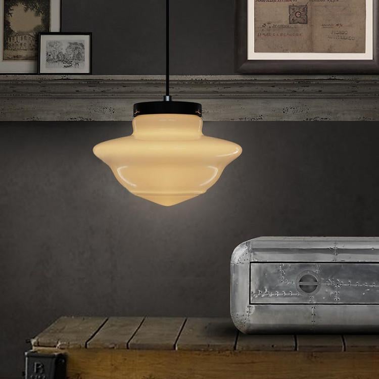 ArtCreativ | Art Deco Milk Glass Pendant Light for Vintage Interior Charm Brio NALANI