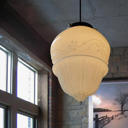 ArtCreativ | Art Deco Milk Glass Pendant Light for Vintage Interior Charm Lumor NALANI