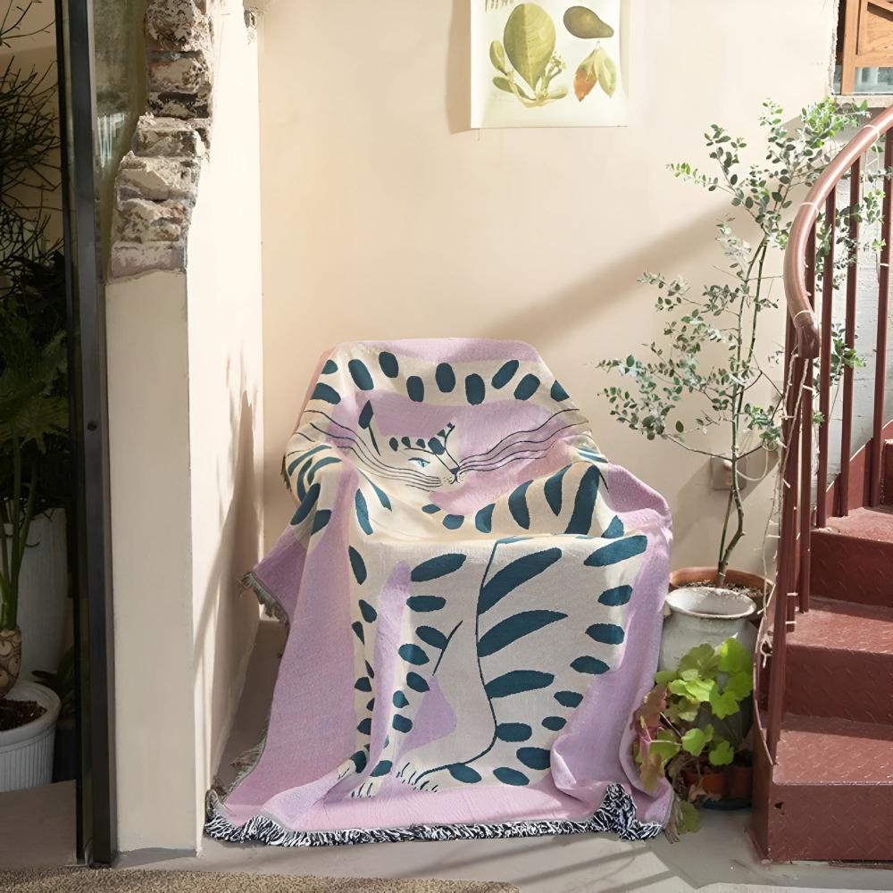 Artful She Tiger Throw Blanket for Stylish Home Decor 130x160cm NALANI