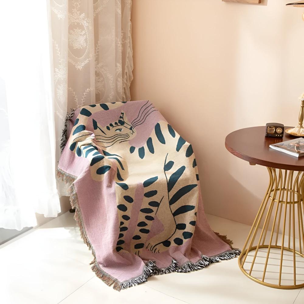 Artful She Tiger Throw Blanket for Stylish Home Decor NALANI