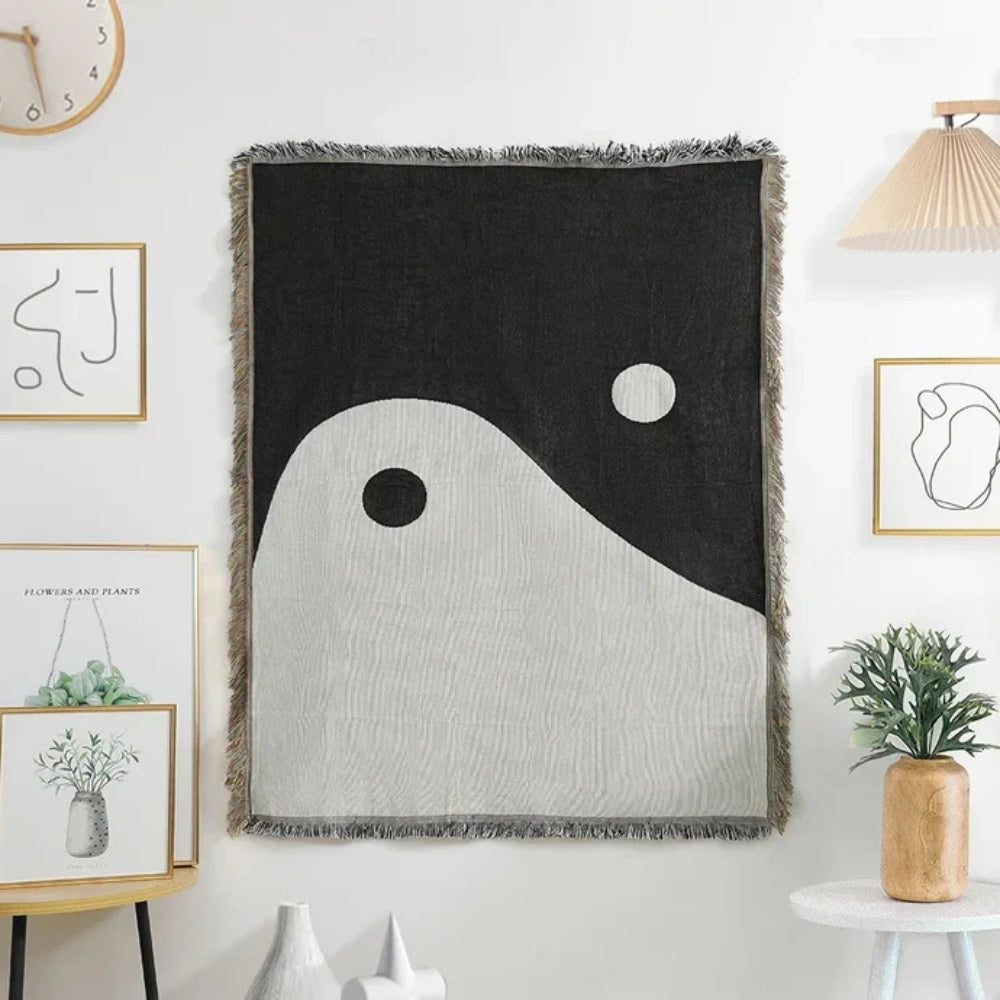 Artistic Yin Yang Tapestry Throw Blanket for Home Decor and Comfort NALANI