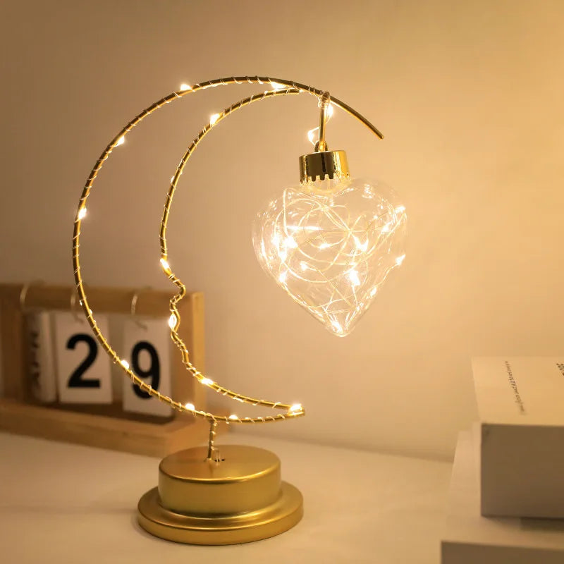 Arvesso | Twinkle Moon & Star LED Light - Elegant Indoor Christmas Decor Lamp Heart NALANI