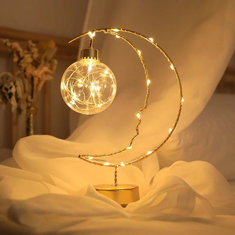 Arvesso | Twinkle Moon & Star LED Light - Elegant Indoor Christmas Decor Lamp Round Ball NALANI