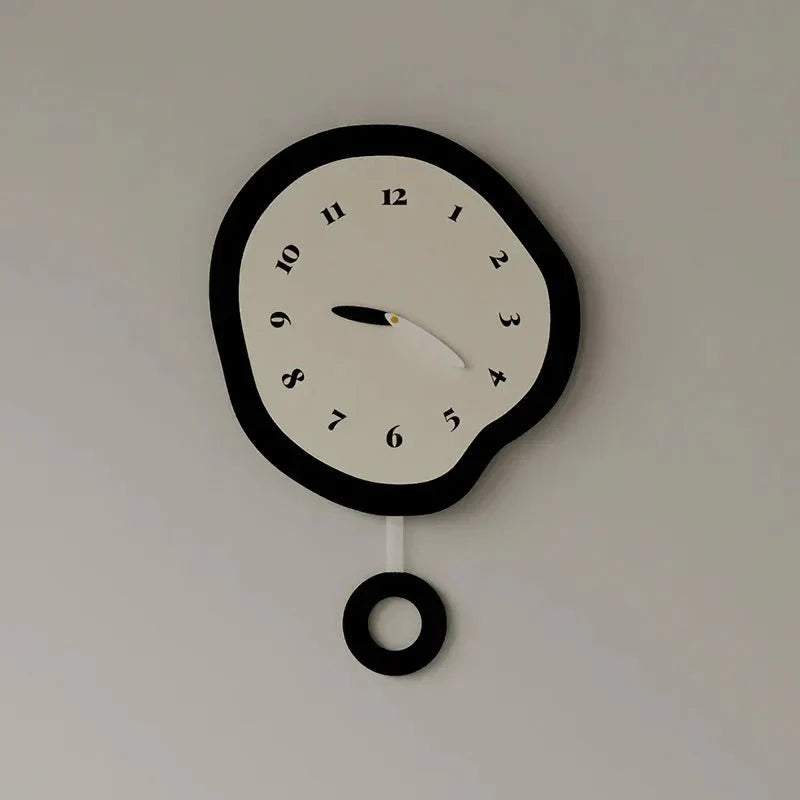 Auron | Abstract Acrylic Wall Clock – Silent & Sophisticated Design Clock With Pendulum NALANI