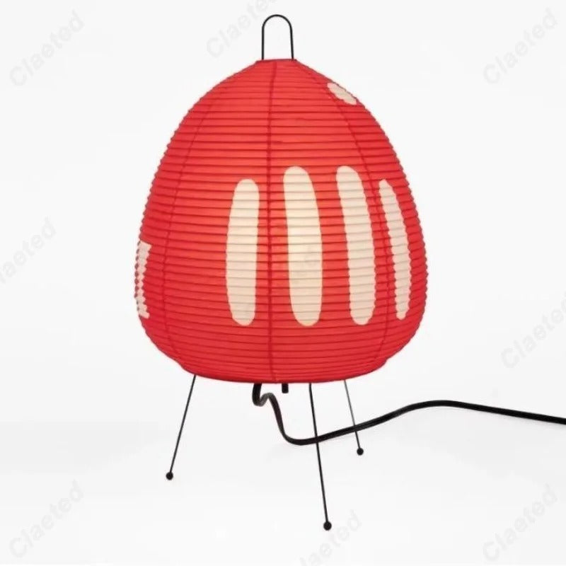 Rice Paper Table Lamp With Ambient Light For Calm Spaces Red NALANI