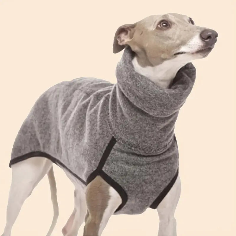 Cozy Turtleneck Dog Winter Coat for Cold Days Outdoors Gray NALANI