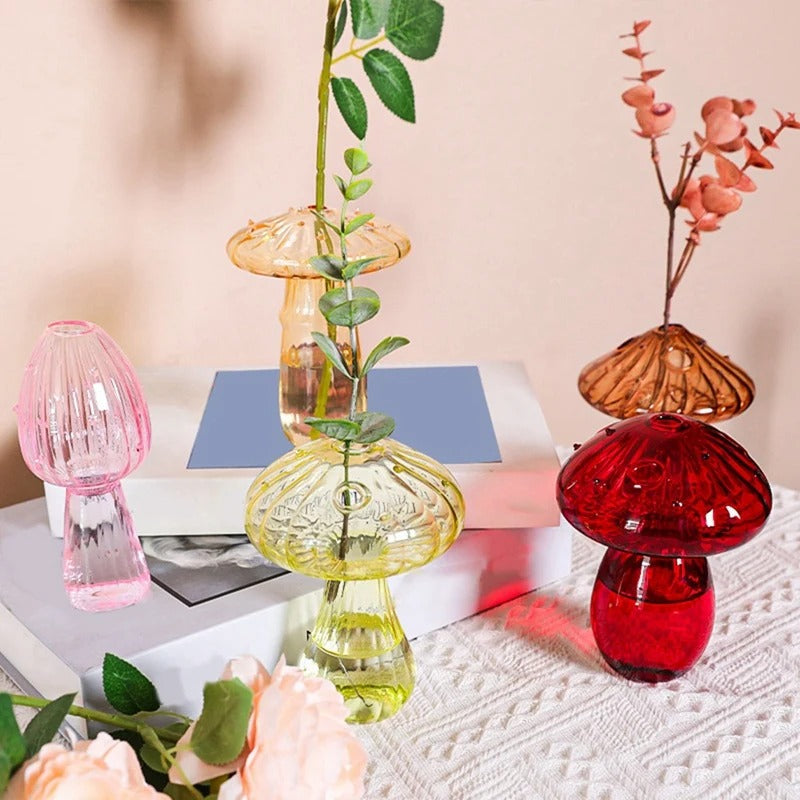 Mushroom Glass Vase Set For Single Flower Arrangements NALANI