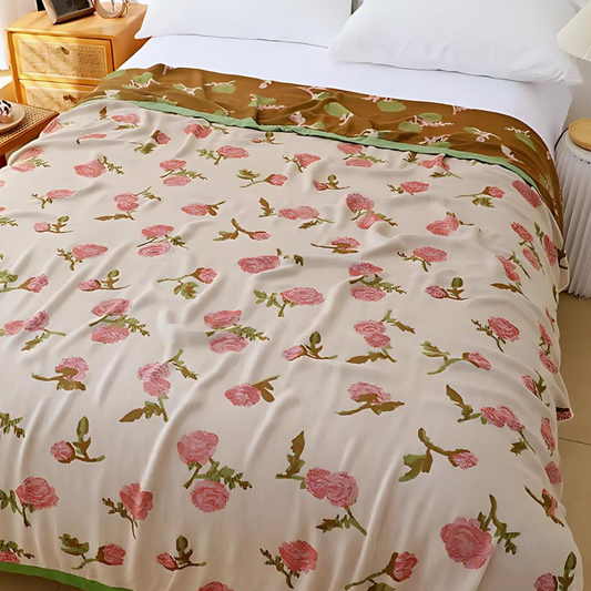 Bamboo Fibre Rural Rose Cooling Blanket for Hot Summer Nights 150x200cm NALANI