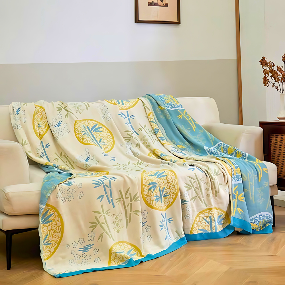 Bamboo Flower Soft Cooling Blanket for Summer Comfort and Style NALANI