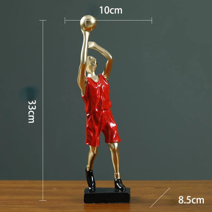 Basketball Player Home Decor Ornaments for Sports Enthusiasts Red Throwing NALANI