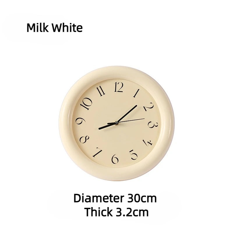 Silent Sweep Decor Wall Clock Eco Friendly Home Design Milk White NALANI