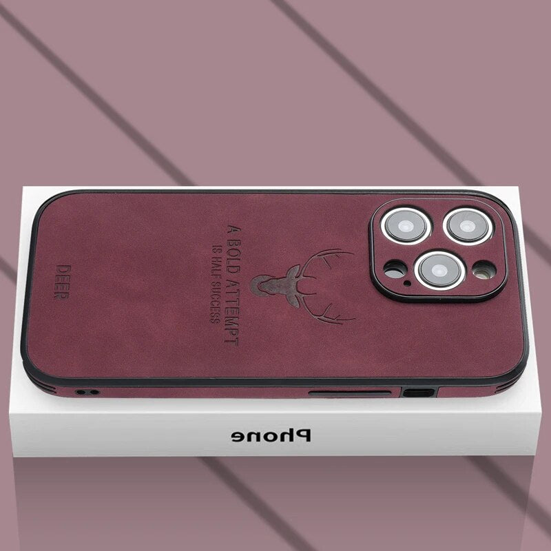 Premium Suede Leather IPhone Case With Shock Absorbing Liner NALANI