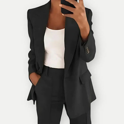 Women Blazer And Pants Suit Set For Work Office Two Piece